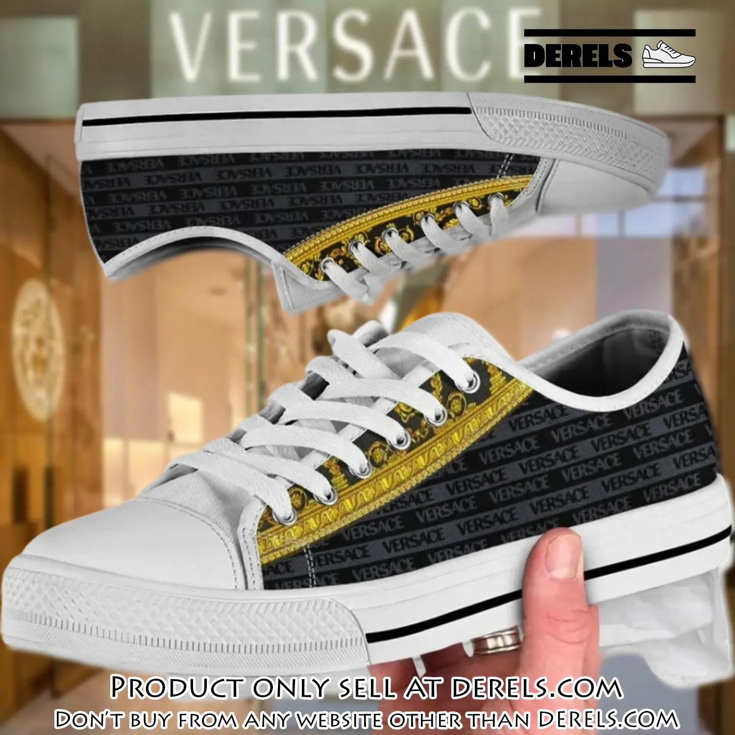 Versace grey low top canvas shoes luxury brand gifts for men women dr2033662